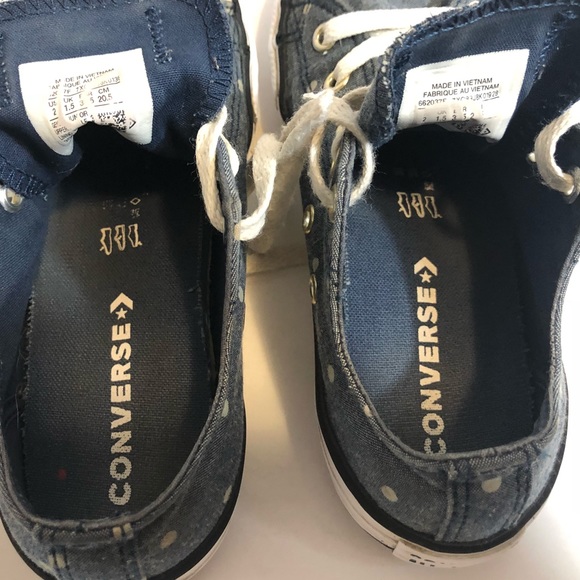 Kid’s Converse All-Star denim polka dot shoe - Picture 6 of 8